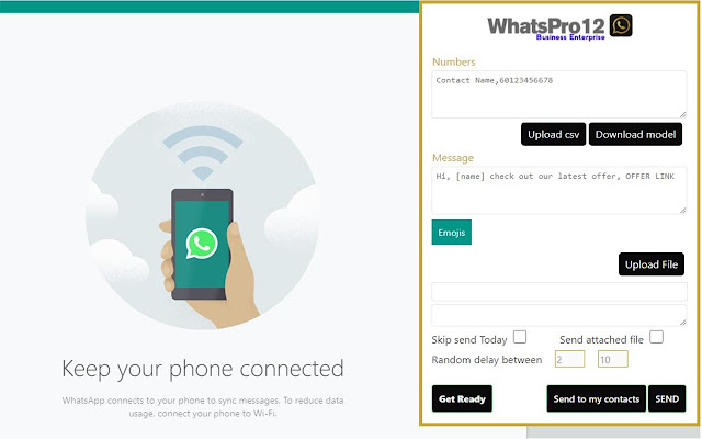 WhatsPro12 - Send Bulk WhatsApp Messages