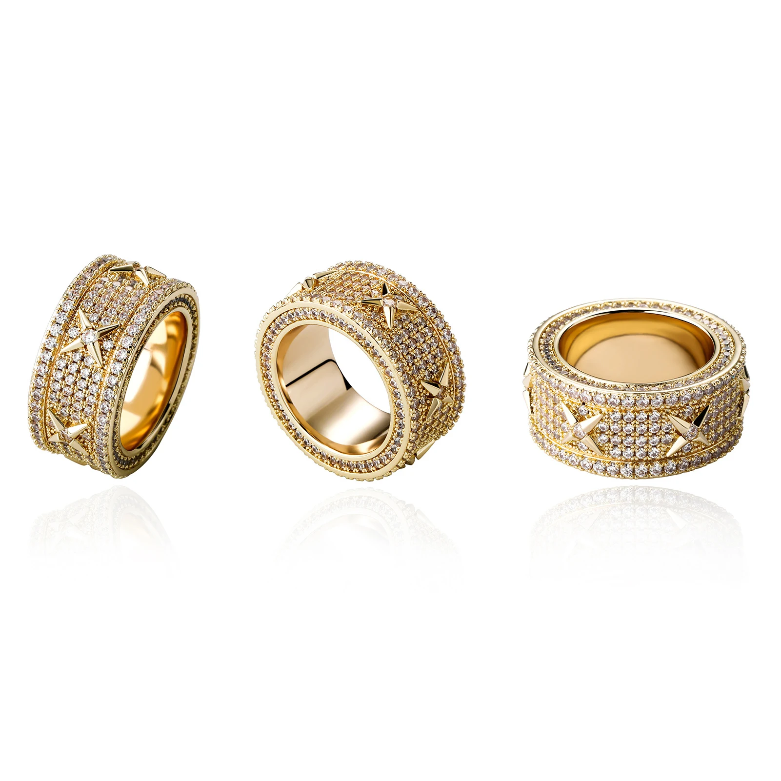 Title 3, Bague Rétro Personnalité Zircon, Plaqué Or Véri...
