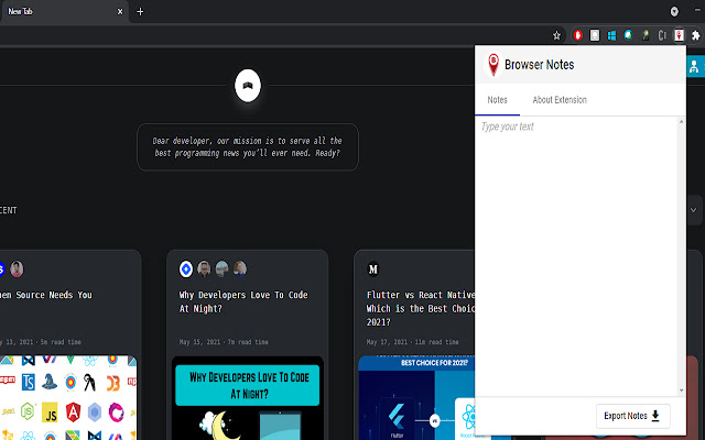 Browser Notes chrome extension