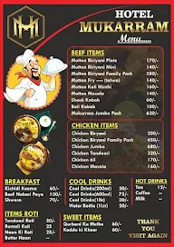 Mukarram Hotel menu 1