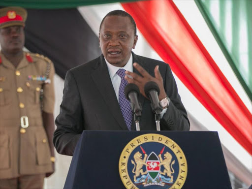 A file photo of President Uhuru Kenyatta at State House in Nairobi. /PSCU