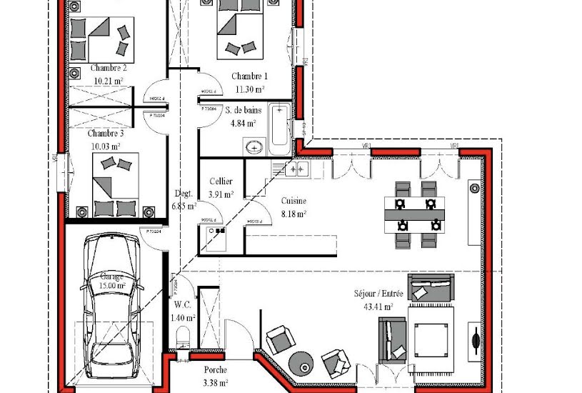  Vente Terrain + Maison - Terrain : 585m² - Maison : 100m² à Vayres (33870) 