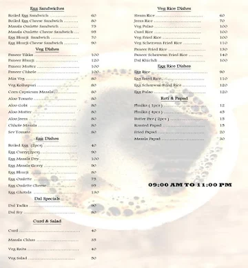 Om Cafe menu 