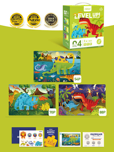 Title 7, Paper Puzzle Car Dinosaur Early Education Toy D...