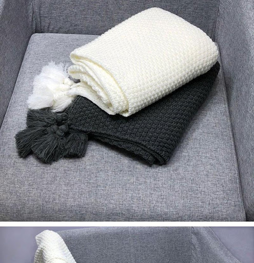 Title 15, Tassel Knitted Office Air Conditioner Nap Blank...
