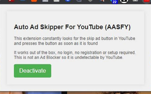 Auto Ad Skipper For YouTube (AASFY)