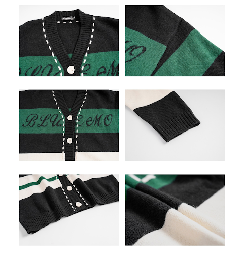 Title 5, High Street Color Block Single Breasted V-neck ...