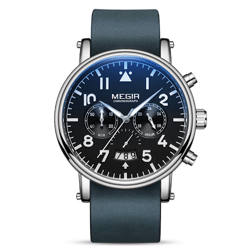 Title 1, Leather Multifunctional Quartz Mens Watch