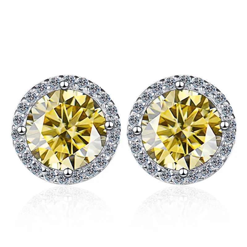 Brincos de argola em prata 925 com moissanite de 1 quilate, brilho deslumbrante. Ideais para uso diário e presentes especiais.