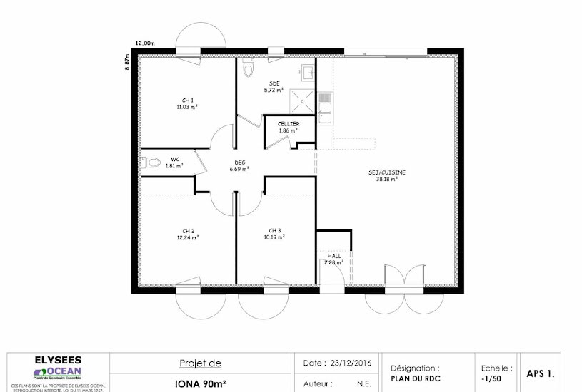  Vente Terrain + Maison - Terrain : 405m² - Maison : 65m² à Saint-Pierre-d'Oléron (17310) 