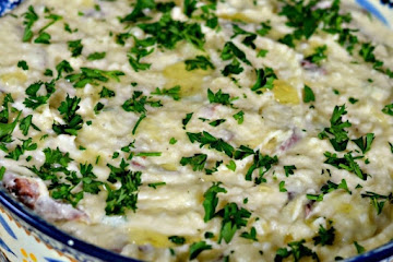 Parmesan Mashed Potatoes with Olive Oil, Garlic, & Parsley