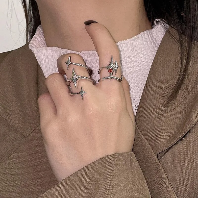 Title 1, Bague en Zircon étoile de mode pour femmes
