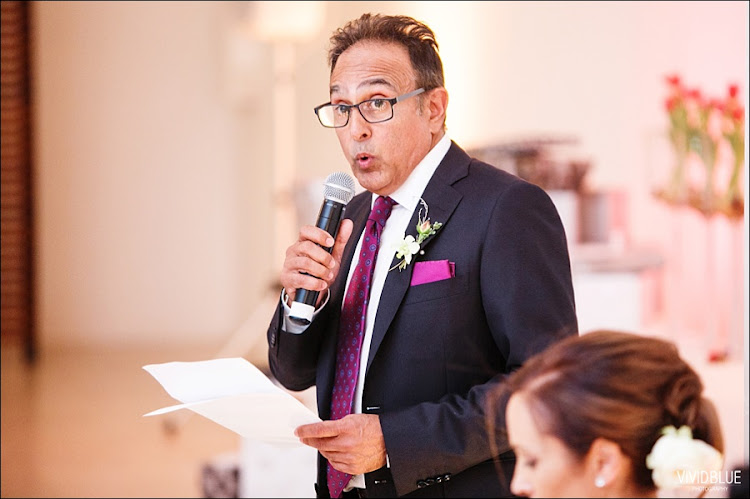 Anver Essop speaks at his daughter Limia’s wedding in 2013.