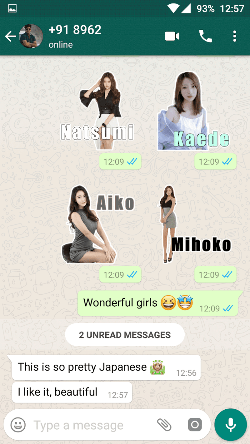 Скриншот Beautiful Sexy Girls Stickers For WhatsApp.