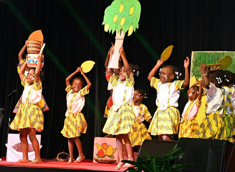 Winners stage a performance for guests at the National Drama and Film Festival winners' State concert held at the Sagana State Lodge, Nyeri County on April 18, 2024.