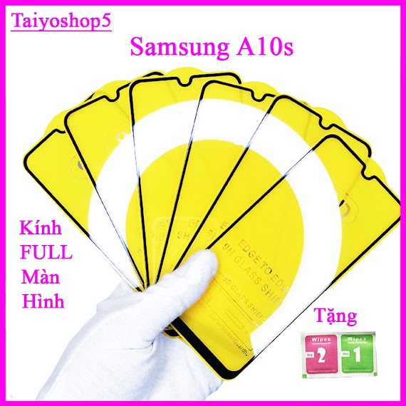 Kính Cường Lực Samsung A10S Full Màn Hình, Ảnh Thực Shop Tự Chụp, Tặng Kèm Bộ Giấy Lau Kính Taiyoshop5