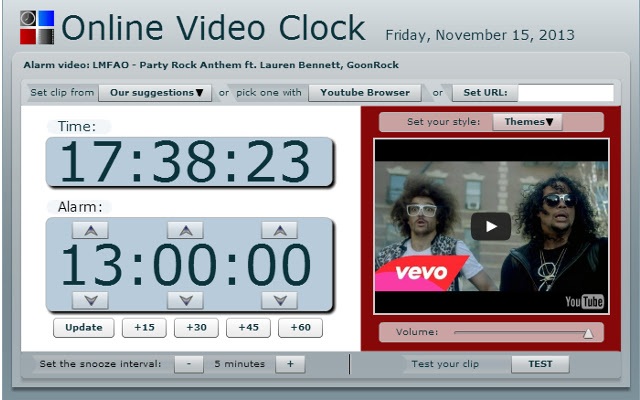 Online Video Clock chrome extension