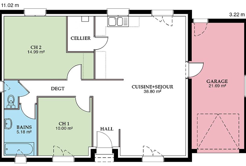 Vente Terrain + Maison - Terrain : 920m² - Maison : 79m² à Cercy-la-Tour (58340) 