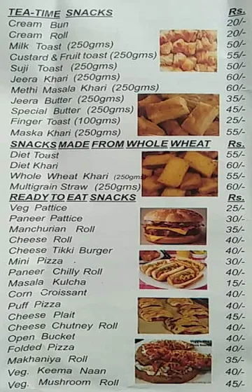 Mother's Bakery menu 