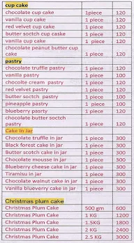 Bansal Cakes & Bake menu 3