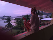 Nakita Zorab looks out from her hotel balcony in St Martin on Tuesday night, just hours before category-5 Hurricane Irma was set to hit.