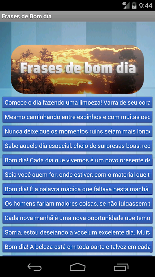 Android application Frases de Bom Dia screenshort