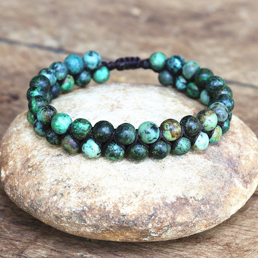 Title 9, Colorful Tigers Eye Bead Bracelet Hand-woven a...