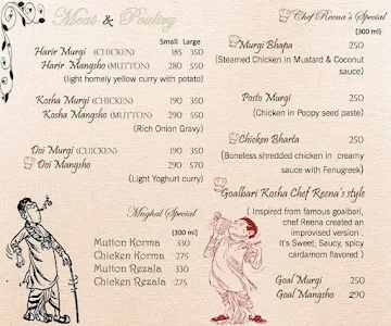 Just Bengal menu 