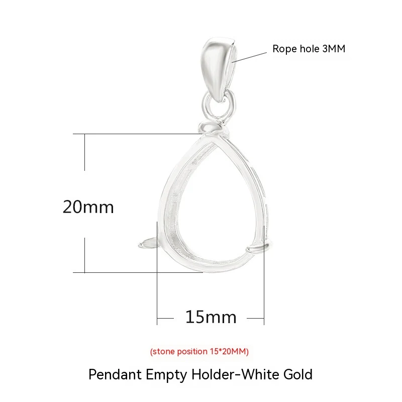 925 Sterling Silver Pendant Ring Holder Water Drop Eardrop Frame – a stylish and versatile jewelry accessory for everyon