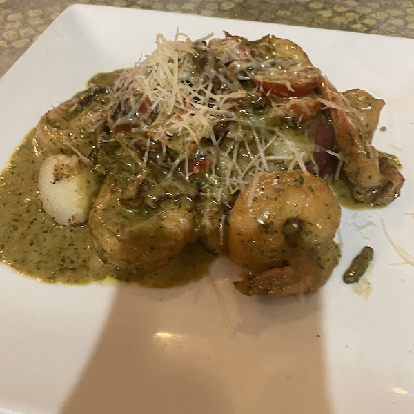 Pesto cream shrimp