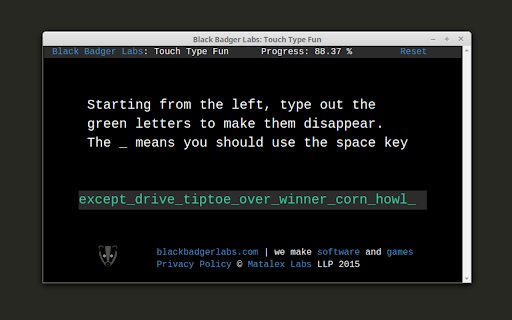 Black Badger Labs: Touch Type Fun