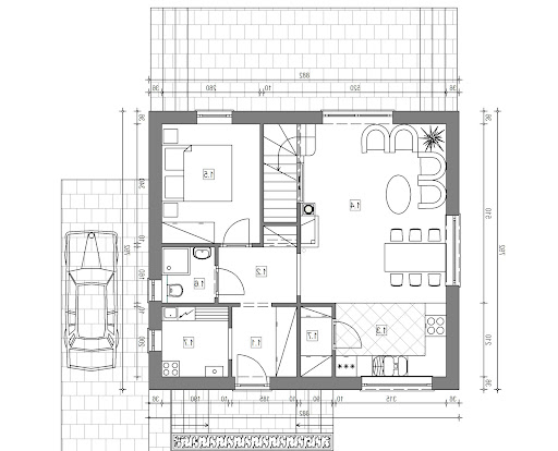 Domek Nieduży Mikro - 010 ES MIKRO - Rzut parteru