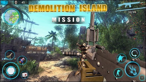 Island demolition ops : call of infinite war FPS 1.4 APK + Мод (Бесконечные деньги / бесконечность) за Android