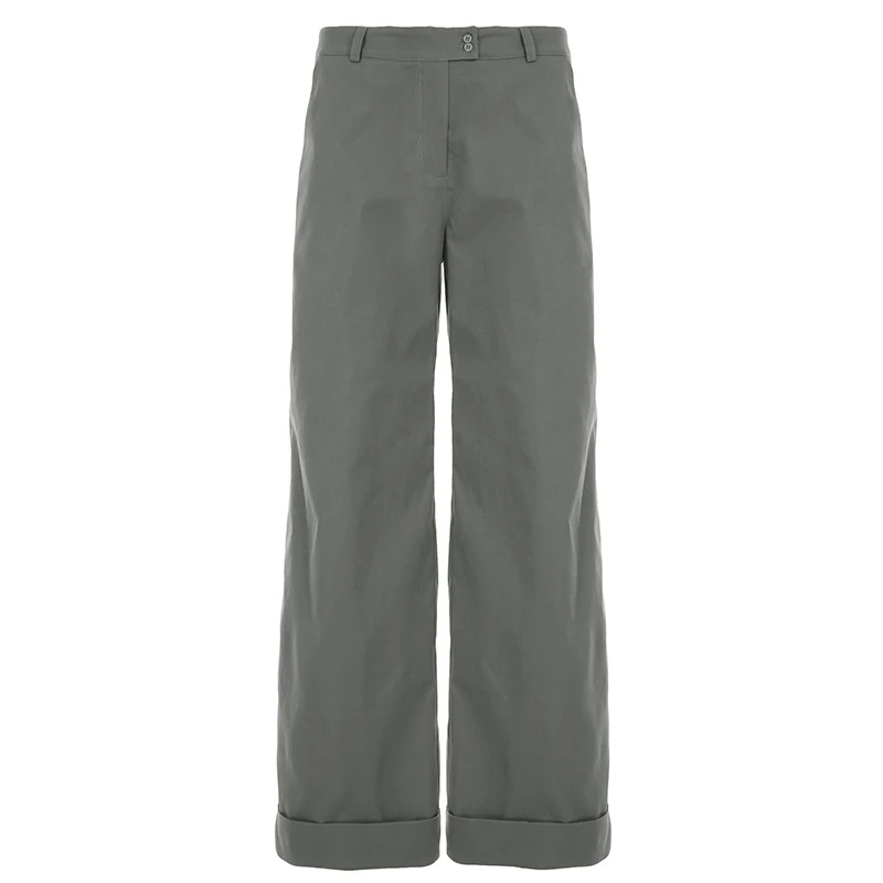 Calças de terno femininas de cor sólida, roupa básica da moda, confortáveis e elegantes, ideais para um visual sofisticado e moderno.