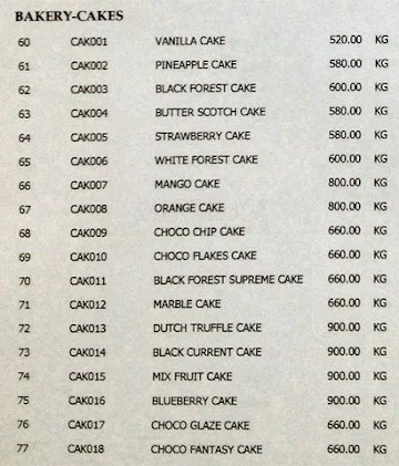 Shivaaz Sweets menu 