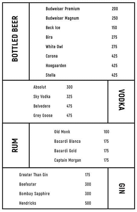 Black Plus White menu 