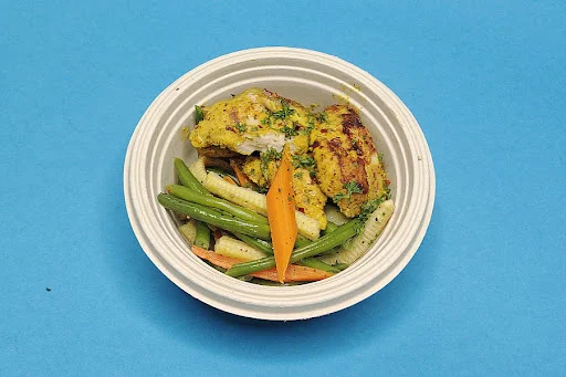 Grilled Basa Fish And Boiled Vegetables