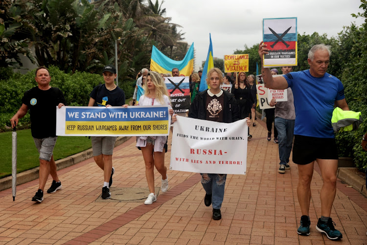 One protester said there was concern the Russian vessels were carrying nuclear weapons.