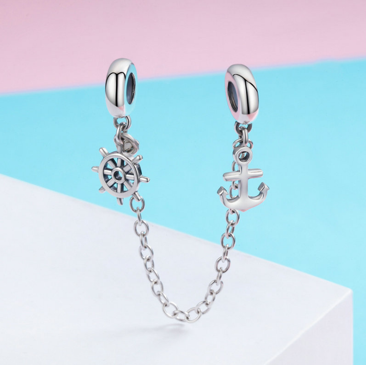S925 Sterling Silver Safety Chain Positioning Buckle