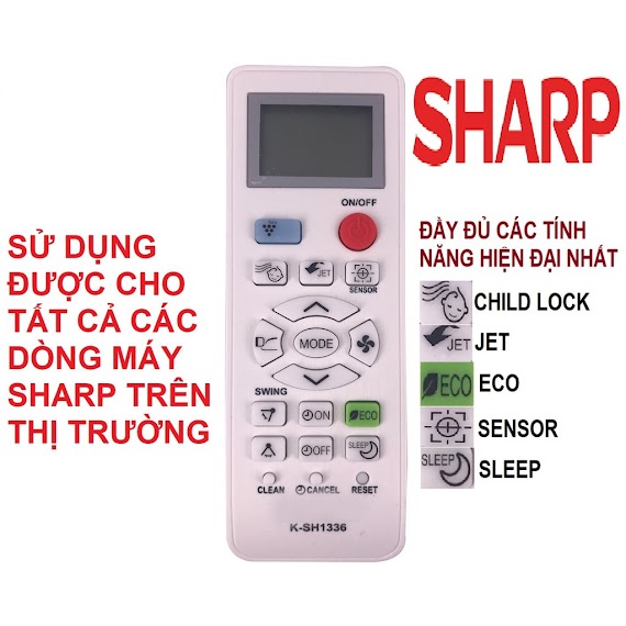 Remote Máy Lạnh Sharp K - Sh1336 - Điều Khiển Điều Hòa Sharp K - Sh1336