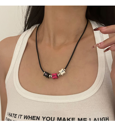 Title 4, Square Sugar Symbol Necklace for Women, Sweet a...