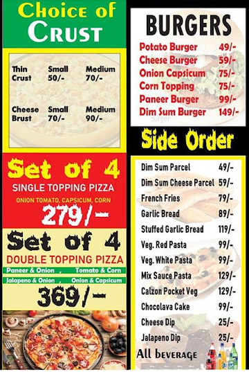 The Dim~Sum Pizza menu 