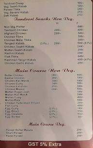 Hotel Raj Mahal menu 1