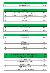 Srivari Mess Andhra Style menu 2