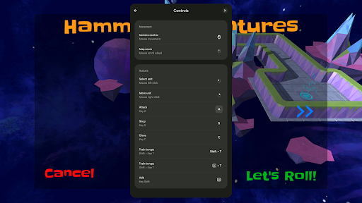 Controls overlay