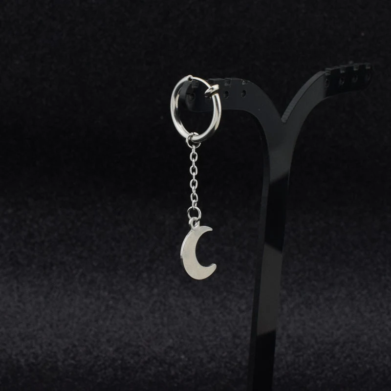 Brincos de Lua Aço Inoxidável Ornamento de Joia. Adicione brilho celestial ao seu visual. Leve e durável, perfeito para uso diário.