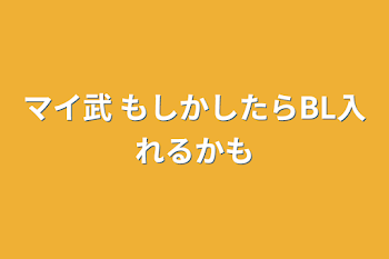 マイ武        もしかしたらBL入れるかも