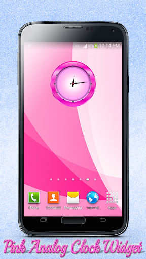 Pink Analog Clock Widget