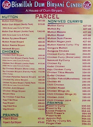 Bismillah Dum Biryani Centre menu 1