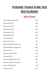 Punjabi Tadka Pure Veg Restaurant menu 1